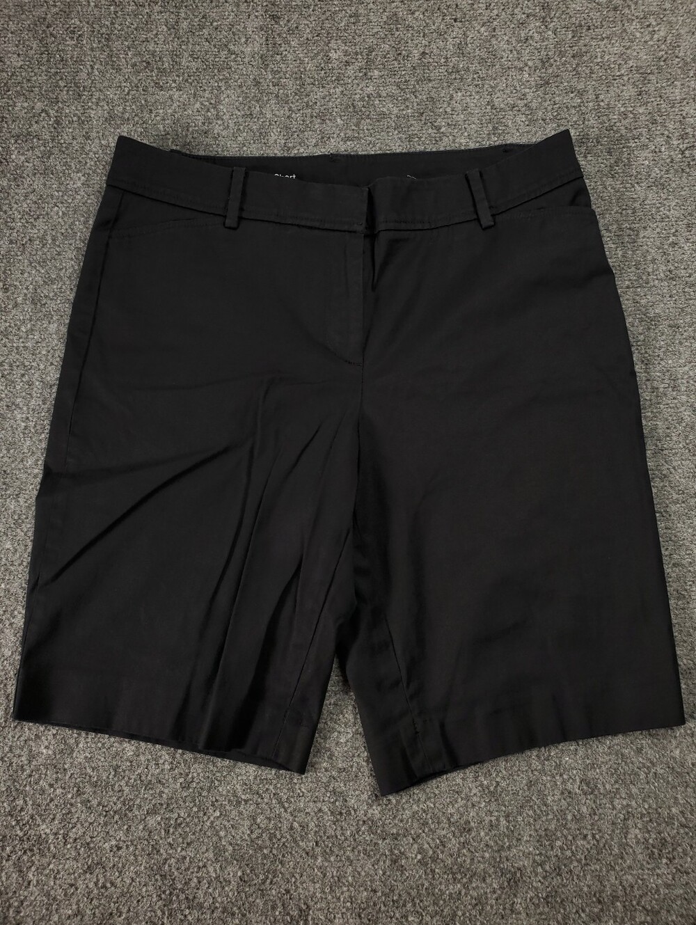 Talbots Perfect Short 8P Black Mid Rise Flat Front Stretch Twill Chino Shorts